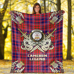 Cameron of Lochiel Modern Tartan Gold Courage Symbol Blanket
