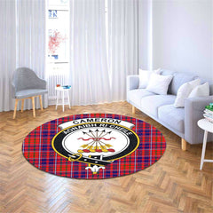 Cameron of Lochiel Modern Tartan Crest Round Rug
