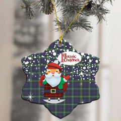 Campbell Argyll Modern Tartan Christmas Ceramic Ornament - Santa Style