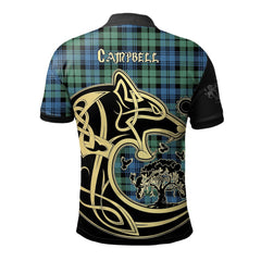 Campbell Ancient 01 Tartan Polo Shirt Viking Wolf