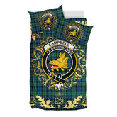 Campbell Ancient 02 Tartan Crest Bedding Set - Golden Thistle Style