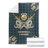 Campbell Argyll Ancient Tartan Gold Courage Symbol Blanket