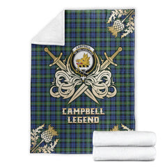 Campbell Argyll Ancient Tartan Gold Courage Symbol Blanket