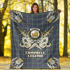 Campbell Argyll Modern Tartan Gold Courage Symbol Blanket