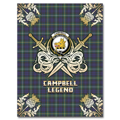 Campbell Argyll Modern Tartan Gold Courage Symbol Blanket