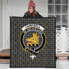 Campbell Argyll Weathered Tartan Crest Quilt