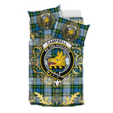 Campbell Dress 01 Tartan Crest Bedding Set - Golden Thistle Style