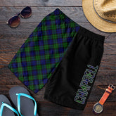 Campbell Modern Tartan Crest Men's Short - Cross Style