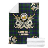 Campbell Modern Tartan Gold Courage Symbol Blanket