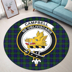 Campbell Modern Tartan Crest Round Rug
