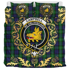 Campbell of Argyll 03 Tartan Crest Bedding Set - Golden Thistle Style