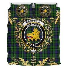 Campbell of Breadalbane Tartan Crest Bedding Set - Golden Thistle Style