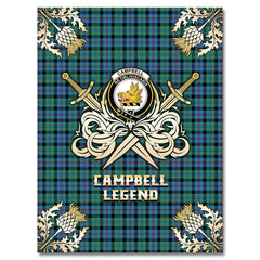 Campbell of Cawdor Ancient Tartan Gold Courage Symbol Blanket