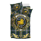 Campbell of Lochnell Dress Tartan Crest Bedding Set - Golden Thistle Style