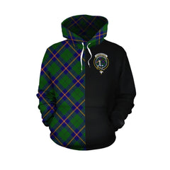 Carmichael Modern Tartan Hoodie Half of Me - Cross Style