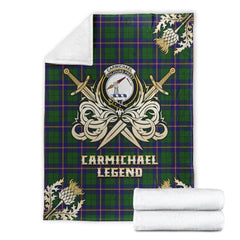 Carmichael Modern Tartan Gold Courage Symbol Blanket