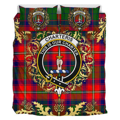 Charteris Tartan Crest Bedding Set - Golden Thistle Style