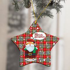 Chattan Tartan Christmas Ceramic Ornament - Santa Style