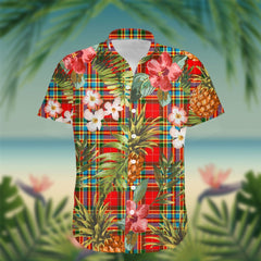 Chattan Tartan Hawaiian Shirt Hibiscus, Coconut, Parrot, Pineapple - Tropical Garden Shirt