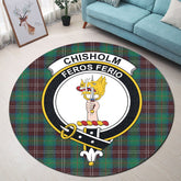 Chisholm Hunting Ancient Tartan Crest Round Rug