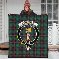 Chisholm Hunting Ancient Tartan Crest Quilt