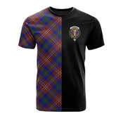 Chisholm Hunting Modern Tartan T-Shirt Half of Me - Cross Style