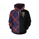 Chisholm Hunting Modern Tartan Hoodie Half of Me - Cross Style