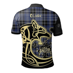 Clark Tartan Polo Shirt Viking Wolf