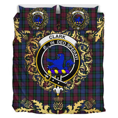 Clark (Lion) 01 Tartan Crest Bedding Set - Golden Thistle Style