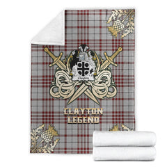 Clayton Tartan Gold Courage Symbol Blanket