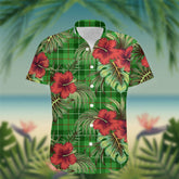 Clephane (or Clephan) Tartan Hawaiian Shirt Hibiscus, Coconut, Parrot, Pineapple - Tropical Garden Shirt