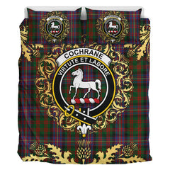 Cochrane 02 Tartan Crest Bedding Set - Golden Thistle Style