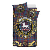 Cochrane Azure Tartan Crest Bedding Set - Golden Thistle Style
