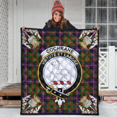 Cochrane Modern Tartan Crest Premium Quilt - Gold Thistle Style