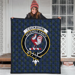 Cockburn Blue Tartan Crest Quilt