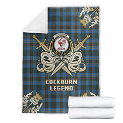 Cockburn Modern Tartan Gold Courage Symbol Blanket