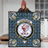 Cockburn Modern Tartan Crest Premium Quilt - Gold Thistle Style