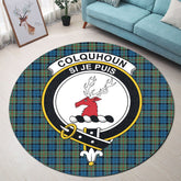 Colquhoun Ancient Tartan Crest Round Rug