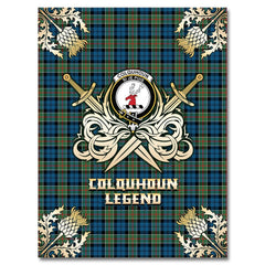 Colquhoun Ancient Tartan Gold Courage Symbol Blanket