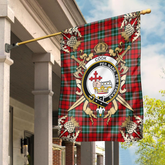 Cook Tartan Crest Black Garden Flag - Gold Thistle Style