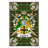 Copeland Tartan Crest Black Garden Flag - Gold Thistle Style