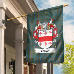 Craven County Tartan Crest Garden Flag