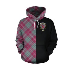 Crawford Ancient Tartan Hoodie Half of Me - Cross Style