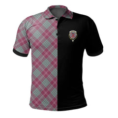 Crawford Ancient Tartan Polo Shirt Half of Me - Cross Style
