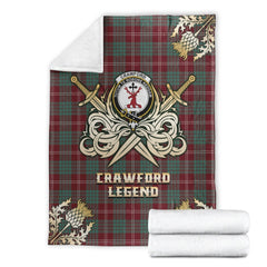 Crawford Modern Tartan Gold Courage Symbol Blanket