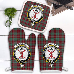 Crawford Modern Tartan Crest Oven Mitt And Pot Holder (2 Oven Mitts + 1 Pot Holder)