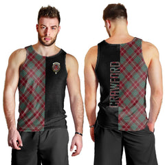 Crawford Modern Tartan Crest Men's Tank Top - Cross Style