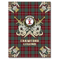Crawford Modern Tartan Gold Courage Symbol Blanket