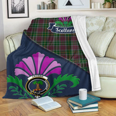 Crosbie Tartan Crest Premium Blanket - Thistle Style