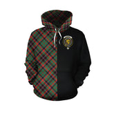 Cumming Hunting Ancient Tartan Hoodie Half of Me - Cross Style
